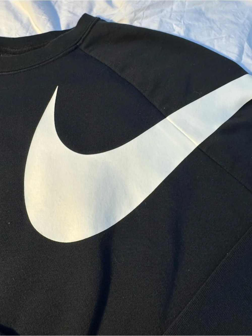 Nike Black Crewneck Sweatshirt with White Swoosh - Women's - Picture 3 of 8